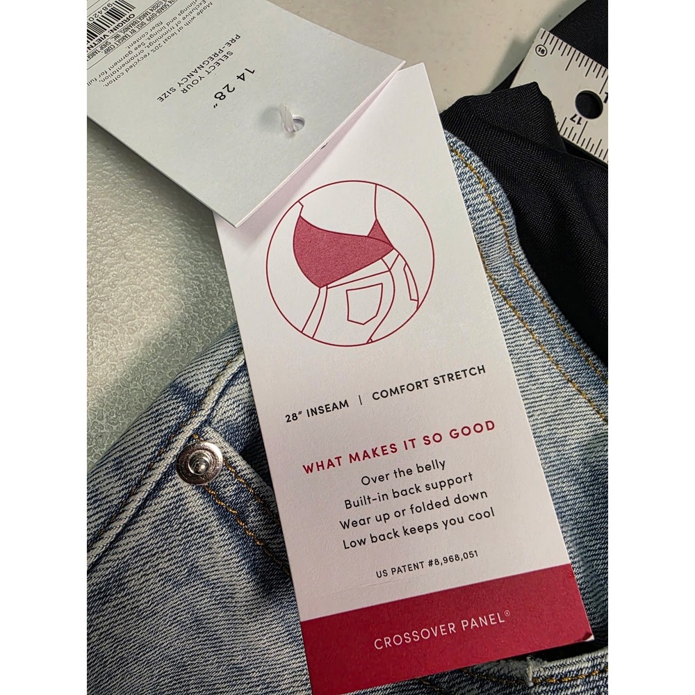 Isabel Maternity 80s Slim Distressed‎ Jeans Medium Wash Size 14 - Picture 4 of 8